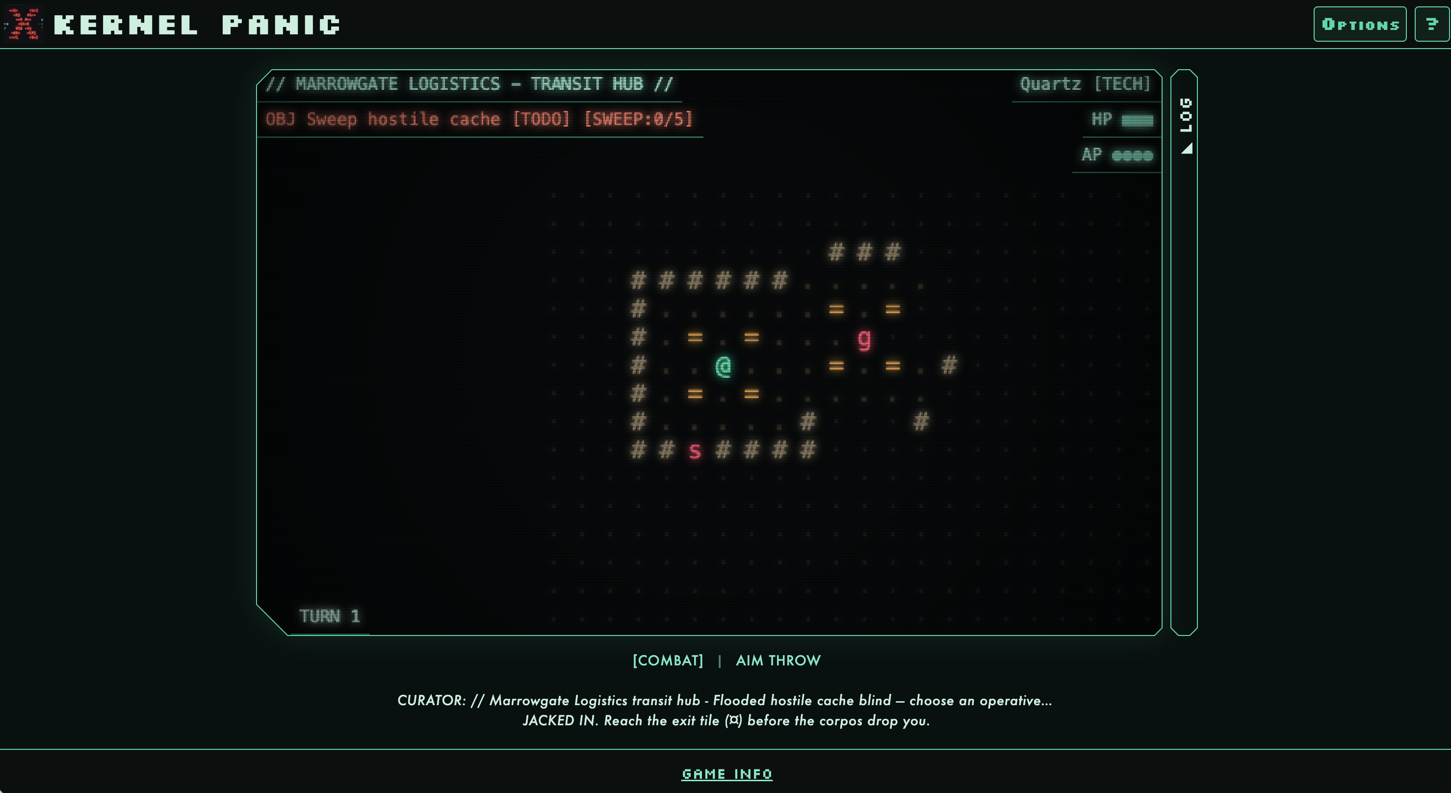 Kernel Panic's ASCII combat view